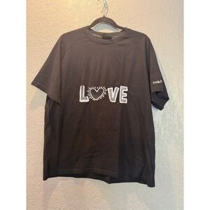 BLVCK PARIS x Keith Haring Black LOVE Heart Graphic T Shirt XS